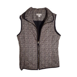 Women's Black and White Herringbone Vest